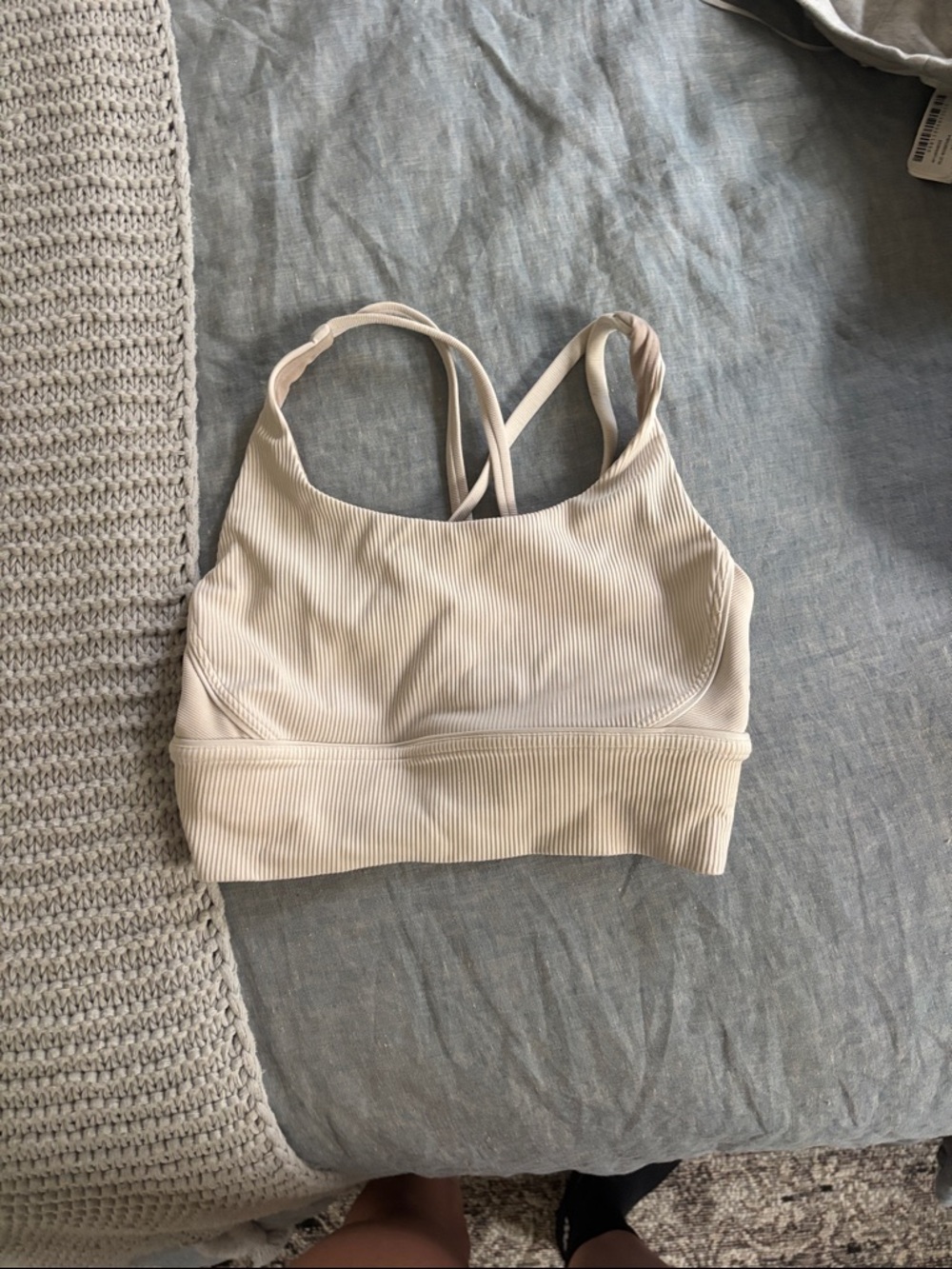 lululemon athletica Ribbed Crossback Bralette – Cream